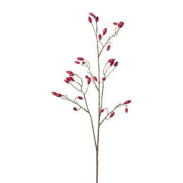 Umělá větvička psí růže ZORLEN se šípky, červená, 90cm Umělá větvička psí růže ZORLEN se šípky, červená, 90cm