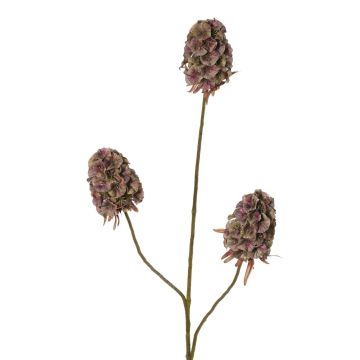 Umělá větvička hvozdíku vousatého MARDUEN, zeleno-růžová, 75cm, Ø5cm