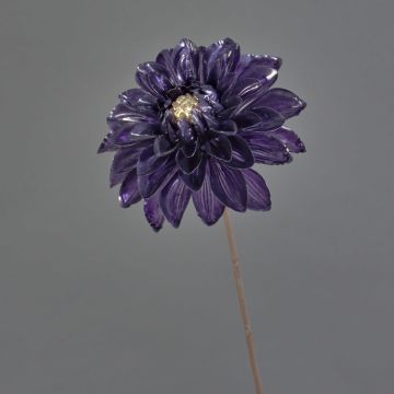 Umělá květina dahlia LEOLANI, glamour-tmavě fialová-elektrum, 60 cm, Ø 15 cm Umělá květina dahlia LEOLANI, glamour-tmavě fialová-elektrum, 60 cm, Ø 15 cm