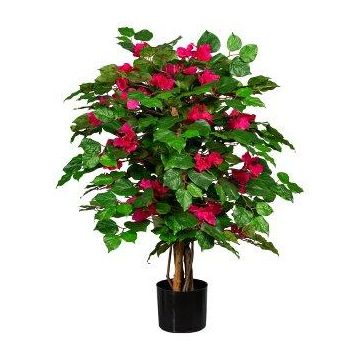 Umělý strom Bougainvillea WINDEF s květy, přírodní kmen, křížový, cerise, 100cm