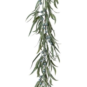 Umělý věnec eukalyptus GROFIN, plody, šedozelený, 190cm