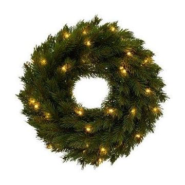 Umělý věnec jedlový JOTRA, LED diody, na baterie, křížový, zelený, Ø40cm Umělý věnec jedlový JOTRA, LED diody, na baterie, křížový, zelený, Ø40cm