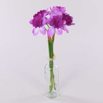 Umělý svazek narcisů LELA, růžovo-růžový, 35cm, Ø20cm