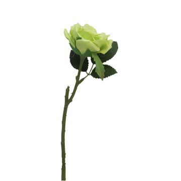 Umělá květina růže ASHANTO, světle zelená, 25cm