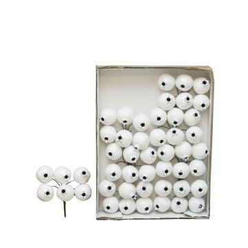 Umělá granátová jablka MANJIE, 48 kusů, lesklá bílá, Ø3,5cm Umělá granátová jablka MANJIE, 48 kusů, lesklá bílá, Ø3,5cm