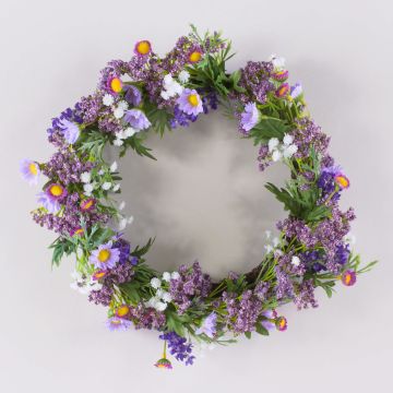 Umělecký levandulový věnec AJILA, sedmikráska, Gypsophila, fialová, Ø30cm Umělecký levandulový věnec AJILA, sedmikráska, Gypsophila, fialová, Ø30cm