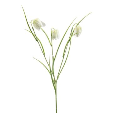 Umělá větvička šachovnicové květiny REMARA, bílá-zelená, 55 cm