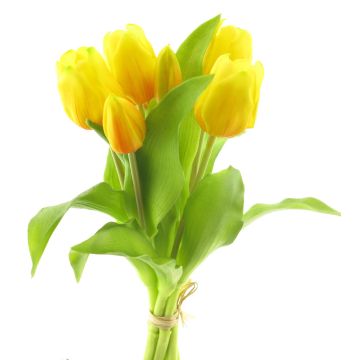 Umělá kytice tulipánů LONA, žlutá, 30cm
