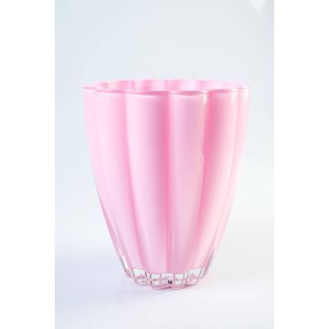 Váza stolní BEA ze skla, růžová, 17cm, Ø14cm Váza stolní BEA ze skla, růžová, 17cm, Ø14cm