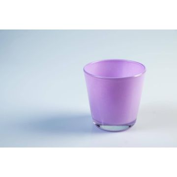 Sklenice na čajovou svíčku ALEX AIR, fialová, 7,5 cm, Ø 7,5 cm
