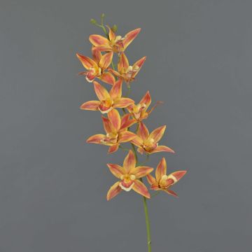 Dekorační větve orchideje YAMEI, oranžovo-žluté, 80cm