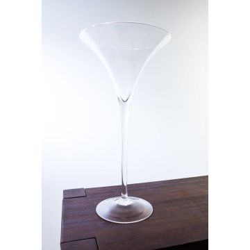 Velká koktejlová sklenice s podstavcem SACHA AIR, čirá, 50cm, Ø25cm