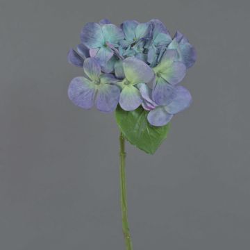Plastová hortenzie CHIDORI, fialovo-modro-zelená, 30cm, Ø13cm