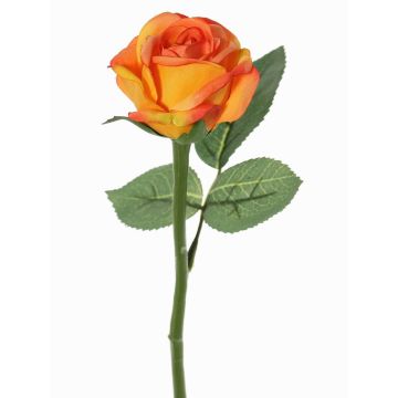 Textilní květina růže GABI, oranžová, 30cm, Ø6cm Textilní květina růže GABI, oranžová, 30cm, Ø6cm