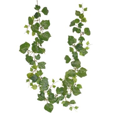 Umělý břečťanový věnec NELENIA s ovocem, zelený, 180cm