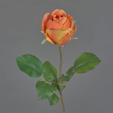 Umělá květina růže POPI, oranžovo-růžová, 55 cm, Ø 7 cm