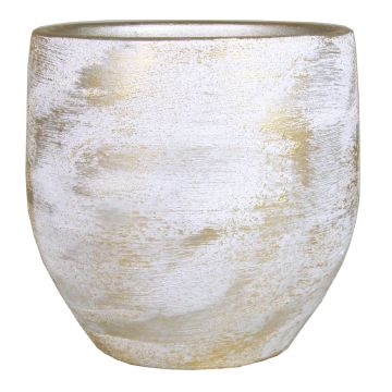 Keramický květináč AETIOS, barevný gradient, bílo-zlatá, 24cm, Ø24cm