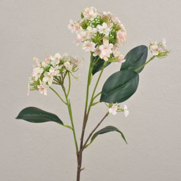 Umělá větev sněhové koule LINDIWE, růžovo-krémová, 70cm