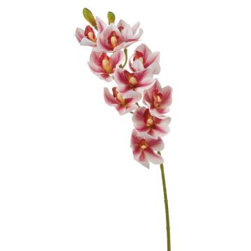 Umělá větev orchideje cymbidium LANAKILA, růžovo-bílá, 75cm