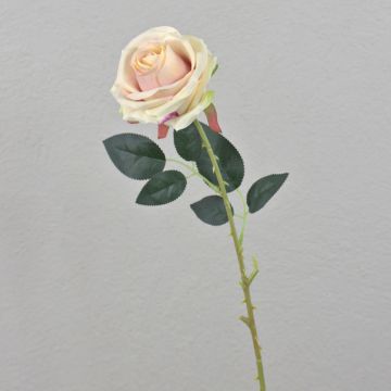 Umělá růže ELEAZAR, krémově růžová, 65cm