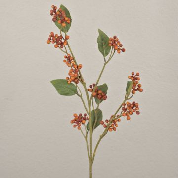 Umělá větev mochyně TSELOTE s plody, suchý vzhled, oranžová, 80cm Umělá větev mochyně TSELOTE s plody, suchý vzhled, oranžová, 80cm