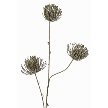 Umělý polštářek Protea KAPO s třpytkami, olivově zelený, 85cm, Ø8cm Umělý polštářek Protea KAPO s třpytkami, olivově zelený, 85cm, Ø8cm