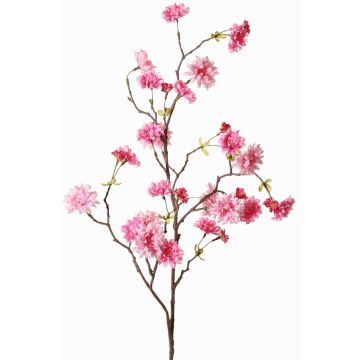 Umělá větvička japonské sakury KENZUN, s květy, růžová, růžovo-fuchsiové, 110cm, Ø2-7cm