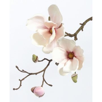 Textilní květina šácholan MALBINE, bílo-růžová, 50cm, Ø7-10cm