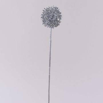Umělé Allium HELLA, třpytky, stříbro, 45cm, Ø8cm