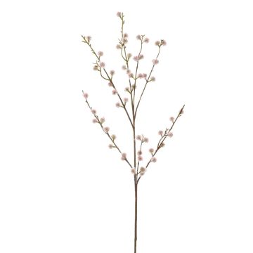 Dekorativní větev z vrbových kočiček NOKLEV s květy, růžová, 85cm