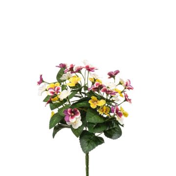 Umělá maceška NORHA na tyči, bílo-fialovo-žlutá, 30cm