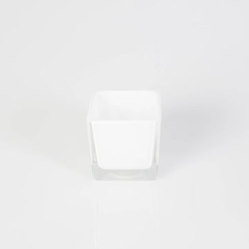 Svícen na čajovou svíčku KIM EARTH, bílý, 6x6x6cm Svícen na čajovou svíčku KIM EARTH, bílý, 6x6x6cm