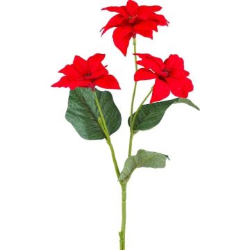Umělá květinová větev poinsettie CRINTOS, červená, 55cm
