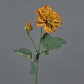 Umělá květinová větev Dahlia GINGER, Eco Collection, oranžovo-žlutá, 60cm, Ø10cm