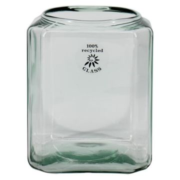 Čtvercová dekorativní váza LUNIK z recyklovaného skla, čirá, 13,5x13,5x17cm Čtvercová dekorativní váza LUNIK z recyklovaného skla, čirá, 13,5x13,5x17cm