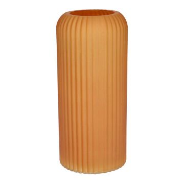 ALBURGIS váza na květiny s drážkami, sklo, oranžová matná, 25cm, Ø10cm ALBURGIS váza na květiny s drážkami, sklo, oranžová matná, 25cm, Ø10cm