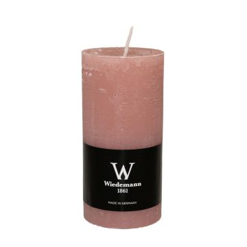Sloupková svíčka AURORA, růžová, 12cm, Ø5,8cm, 42h - Made in Germany
