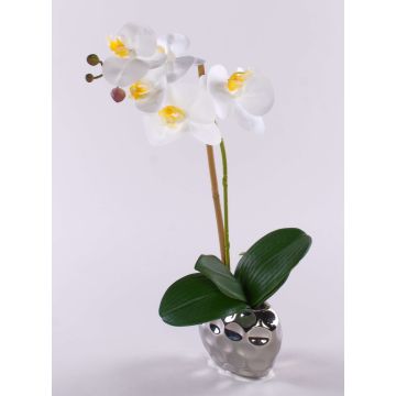 Umělecká orchidej Phalaenopsis EMILIA, keramický hrnec, bílý, 45cm Umělecká orchidej Phalaenopsis EMILIA, keramický hrnec, bílý, 45cm