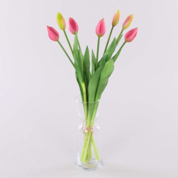 Umělá kytice tulipánů LONA, růžovo-zelená, 45cm, Ø20cm Umělá kytice tulipánů LONA, růžovo-zelená, 45cm, Ø20cm