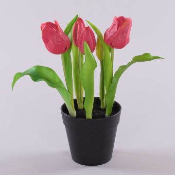 Umělý tulipán CAITLYN v ozdobném květináči, tmavě růžovo-zelený, 25cm, Ø2-6cm Umělý tulipán CAITLYN v ozdobném květináči, tmavě růžovo-zelený, 25cm, Ø2-6cm