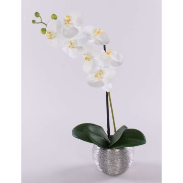 Umělá orchidej phalaenopsis EMILIA, v dekoračním květináči, bílá, 50cm Umělá orchidej phalaenopsis EMILIA, v dekoračním květináči, bílá, 50cm