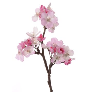 Umělá větvička jabloně OCHUKO, s květy, růžovo-bílá, fuchsiovo-bílá, 35cm, Ø1,5-4cm