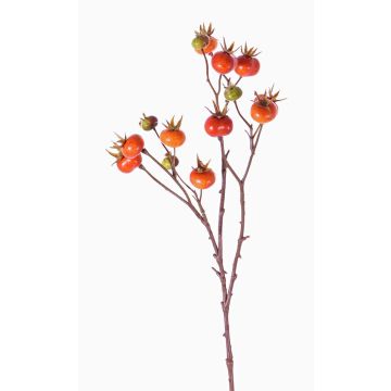 Umělá větev divoké růže GERDA, oranžová, 65cm Umělá větev divoké růže GERDA, oranžová, 65cm
