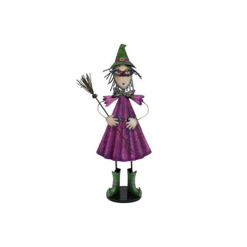 Halloweenská malá čarodějnice MYSTERY s koštětem, klobouk, 100cm