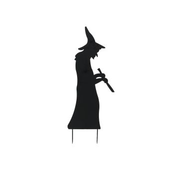 Halloweenská silueta čarodějnice SPOOKY WITCH, kovová, černá, 110cm