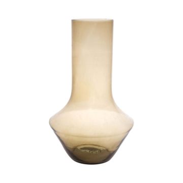 Skleněná váza na květiny ENEDINA, recyklovaná, oranžovo-hnědo-čirá, 40cm, Ø26cm