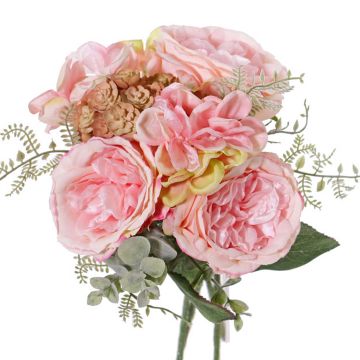 Umělá růžová kytice SIERRA hydrangea echevérie, růžová, 25cm, Ø25cm Umělá růžová kytice SIERRA hydrangea echevérie, růžová, 25cm, Ø25cm