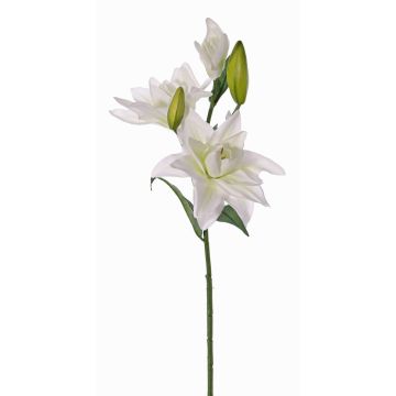 Textilní květinová lilie ISALIE, bílozelená, 80cm, Ø13-16cm