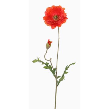 Textilní mák LIENTJE, červeno-oranžový, 65cm, Ø10cm