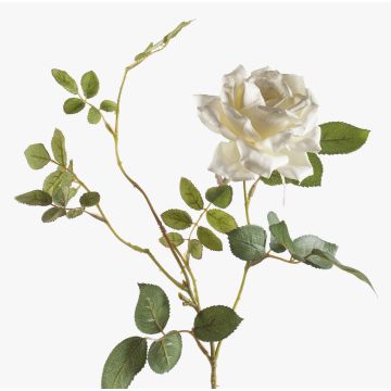 Textilní květinová růžová ratolest BEATA, krémová, 75cm Textilní květinová růžová ratolest BEATA, krémová, 75cm